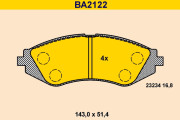 BA2122 Sada brzdových platničiek kotúčovej brzdy BARUM
