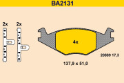 BA2131 Sada brzdových destiček, kotoučová brzda BARUM
