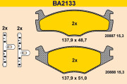 BA2133 Sada brzdových platničiek kotúčovej brzdy BARUM