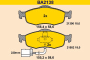 BA2138 Sada brzdových platničiek kotúčovej brzdy BARUM