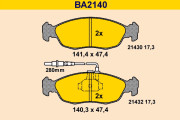 BA2140 Sada brzdových destiček, kotoučová brzda BARUM