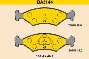 BA2144 Sada brzdových platničiek kotúčovej brzdy BARUM