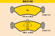 BA2146 Sada brzdových platničiek kotúčovej brzdy BARUM