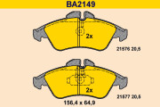 BA2149 Sada brzdových destiček, kotoučová brzda BARUM
