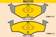 BA2152 Sada brzdových destiček, kotoučová brzda BARUM