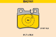 BA2161 Sada brzdových platničiek kotúčovej brzdy BARUM