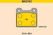 BA2162 Sada brzdových platničiek kotúčovej brzdy BARUM