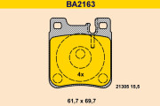 BA2163 Sada brzdových platničiek kotúčovej brzdy BARUM