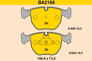 BA2166 Sada brzdových platničiek kotúčovej brzdy BARUM