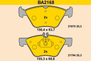 BA2168 Sada brzdových platničiek kotúčovej brzdy BARUM
