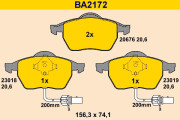 BA2172 Sada brzdových platničiek kotúčovej brzdy BARUM