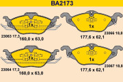BA2173 Sada brzdových platničiek kotúčovej brzdy BARUM