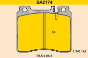 BA2174 Sada brzdových platničiek kotúčovej brzdy BARUM