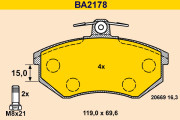 BA2178 Sada brzdových platničiek kotúčovej brzdy BARUM