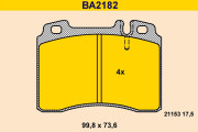 BA2182 Sada brzdových platničiek kotúčovej brzdy BARUM