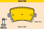 BA2196 Sada brzdových platničiek kotúčovej brzdy BARUM