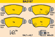 BA2197 Sada brzdových platničiek kotúčovej brzdy BARUM