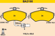 BA2198 Sada brzdových platničiek kotúčovej brzdy BARUM