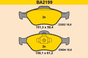 BA2199 Sada brzdových platničiek kotúčovej brzdy BARUM