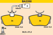 BA2200 Sada brzdových platničiek kotúčovej brzdy BARUM