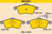 BA2201 Sada brzdových destiček, kotoučová brzda BARUM