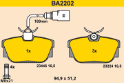 BA2202 Sada brzdových platničiek kotúčovej brzdy BARUM