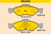 BA2203 Sada brzdových destiček, kotoučová brzda BARUM