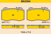 BA2204 Sada brzdových platničiek kotúčovej brzdy BARUM