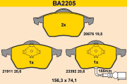 BA2205 Sada brzdových platničiek kotúčovej brzdy BARUM