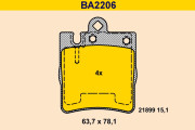 BA2206 Sada brzdových platničiek kotúčovej brzdy BARUM