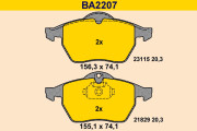 BA2207 Sada brzdových platničiek kotúčovej brzdy BARUM
