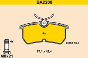 BA2208 Sada brzdových platničiek kotúčovej brzdy BARUM