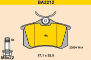 BA2212 Sada brzdových destiček, kotoučová brzda BARUM