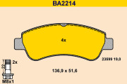 BA2214 Sada brzdových platničiek kotúčovej brzdy BARUM