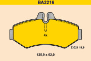 BA2216 Sada brzdových destiček, kotoučová brzda BARUM