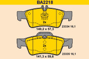 BA2218 Sada brzdových platničiek kotúčovej brzdy BARUM