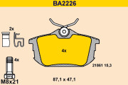 BA2226 Sada brzdových platničiek kotúčovej brzdy BARUM