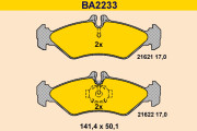 BA2233 Sada brzdových destiček, kotoučová brzda BARUM