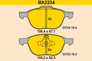 BA2234 Sada brzdových platničiek kotúčovej brzdy BARUM