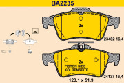 BA2235 Sada brzdových destiček, kotoučová brzda BARUM