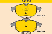 BA2236 Sada brzdových platničiek kotúčovej brzdy BARUM