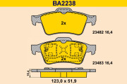 BA2238 Sada brzdových platničiek kotúčovej brzdy BARUM