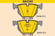 BA2240 Sada brzdových platničiek kotúčovej brzdy BARUM