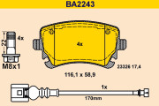 BA2243 Sada brzdových destiček, kotoučová brzda BARUM