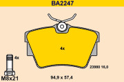 BA2247 Sada brzdových destiček, kotoučová brzda BARUM