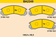 BA2249 Sada brzdových platničiek kotúčovej brzdy BARUM