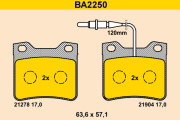 BA2250 Sada brzdových platničiek kotúčovej brzdy BARUM