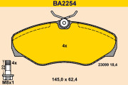 BA2254 Sada brzdových destiček, kotoučová brzda BARUM