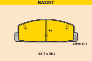 BA2257 Sada brzdových platničiek kotúčovej brzdy BARUM