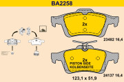 BA2258 Sada brzdových platničiek kotúčovej brzdy BARUM